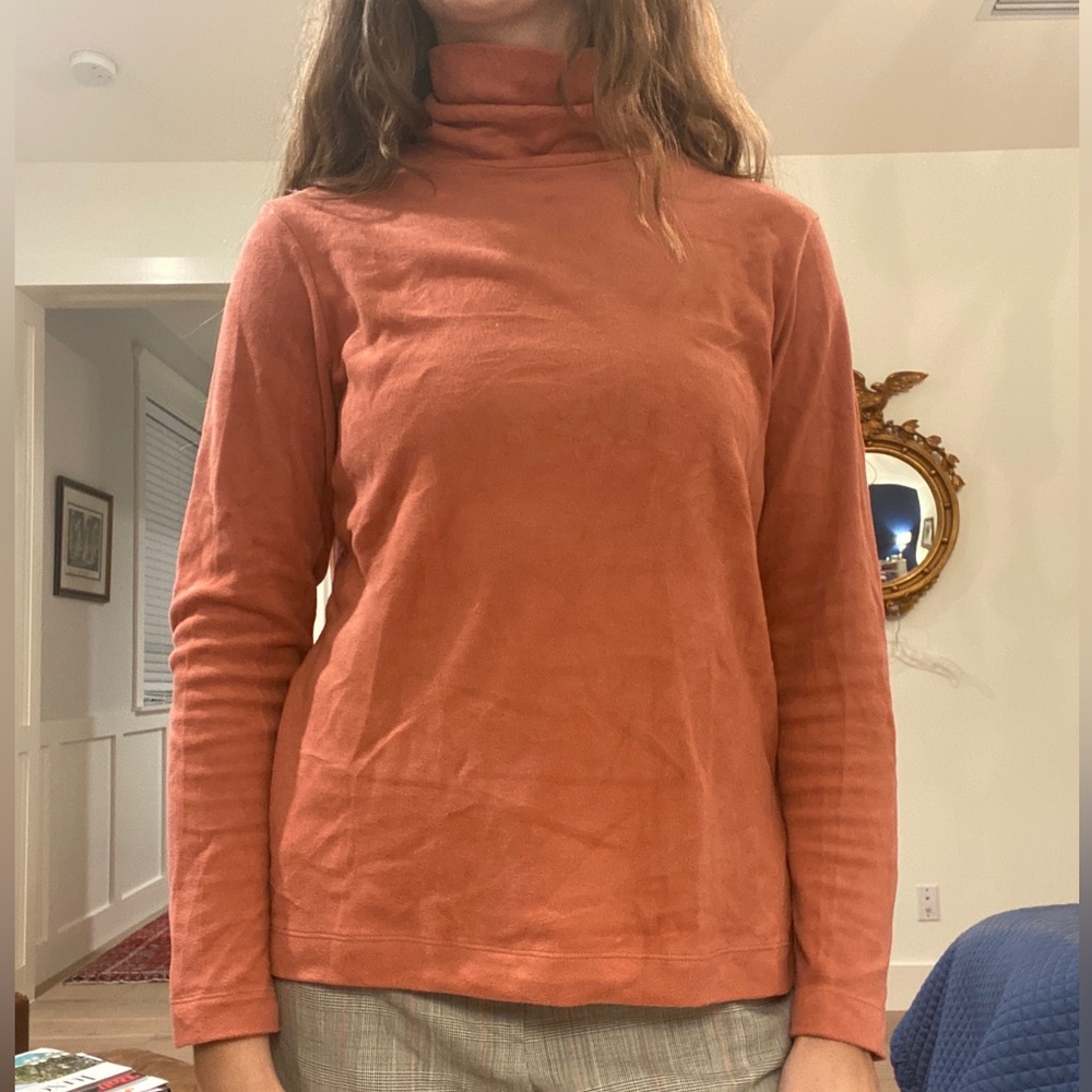 Uniqlo pink fleece turtleneck L